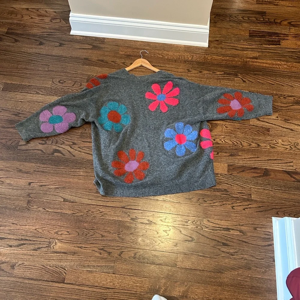 NATURAL LIFE Colorful Floral Gray Cardigan - Picture 8 of 9